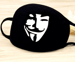 Camerazar Anime Cosplay maska na obličej, černá, třívrstvá bavlna, 27 cm x 16 cm x 12 cm