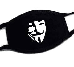 Camerazar Anime Cosplay maska na obličej, černá, třívrstvá bavlna, 27 cm x 16 cm x 12 cm