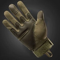 Camerazar Pánské taktické vojenské rukavice pro přežití, hnědozelené, nylon/karbonová vlákna/guma, velikost XL