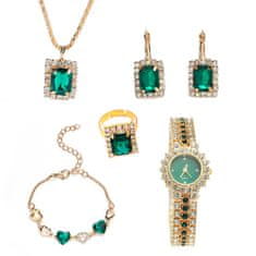 Netscroll Elegantní dámská 5v1 sada šperků s hodinkami, náramkem, náhrdelníkem, prstenem a náušnicemi - Perfektní pro každou příležitost, TimelessJewlery