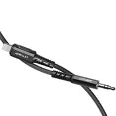 AceFast Acefast MFI audio kabel Lightning - 3,5mm mini jack (samec) 1,2 m, AUX černý (C1-06 black)