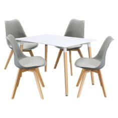 IDEA nábytek idea jídelní stůl 120x80 uno bílý + 4 židle quatro šedé