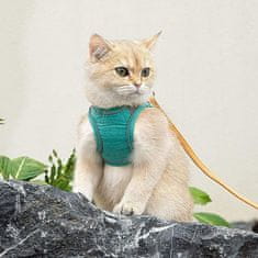 Netscroll Pohodlný postroj - nastavitelný postroj na procházení maček, vzdušné kvalitní materiály, reflexní pruhy pro noční bezpečnost, snadno se nosí, ideální pro venkovní dobrodružství s vaší kočkou, CatVest
