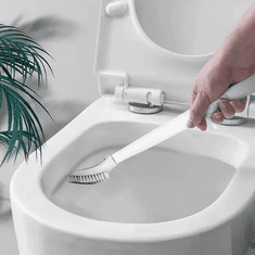Casavibe Hygienický silikonový kartáč na toaletu, sada držáků pro domácí použití, s vestavěným dávkovačem mýdla, nástěnný a bezdotykový design s dávkovačem tekutiny