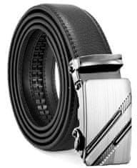 Camerazar Automatický pánský opasek z kvalitní umělé kůže, černý, šířka 3.5 mm, délka 131 cm