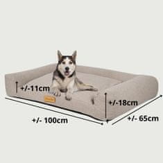 DOGESTE Dogeste pelíšek pro psy střední velikosti - koš pro psy omyvatelný - koš pro psy - pohovka pro psy XL 100x65 cm, šedá