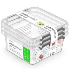 Orplast Krabice Dózy Na Potraviny Léky S Víkem Antibakteriální Hermetická Sada 3X 0,85 L