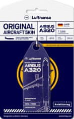 Aviationtag přívěsek ze skutečného letadla A320 Lufthansa - modré