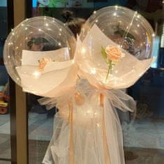 VIVVA® Kytice růže v Balónu, Balónová kytice s růži a LED osvětlením (Průměr cca 35cm) | LOVEBALLON