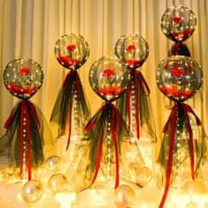 VIVVA® Kytice růže v Balónu, Balónová kytice s růži a LED osvětlením (Průměr cca 35cm) | LOVEBALLON