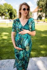 milk & love Těhotenské a kojící šaty Two Ways LONG zeleno modré XL Dle obrázku