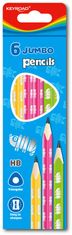 KEYROAD Grafitové tužky Neon JUMBO - trojhranné HB, 6 ks