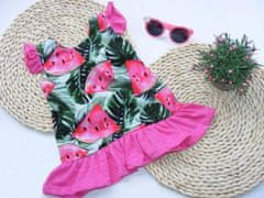 G-baby Letní šaty s volánky Meloun - růžové - 80 (9-12m)