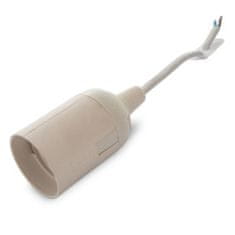 F-ELEKTRO objímka plastová hladká s 10cm kabelem, E27-6, 250 V, 4 A, bílá