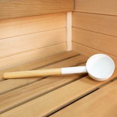 Topsauna Set do sauny - Vědro naběračkou, dřevo/hliník - bílý