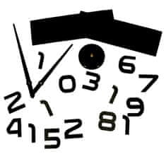 WOWO Velké nástěnné hodiny v černé barvě, průměr 80-120 cm, s 12 číslicemi