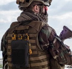 Camerazar Taktické vojenské opaskové pouzdro ledvinka, černá, 1000D materiál, 15x5x10 cm