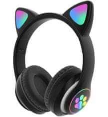 APT ZS7F Bezdrátová sluchátka Cat s tlapkou Bluetooth 5.0 černá