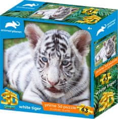 Prime 3D Puzzle Animal planet: Bílý tygr 3D 63 dílků