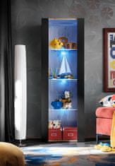 komodee Komodee, skříňka Tivoli, Černý/Wotan, šířka 55 cm x výška 159 cm x hloubka 35 cm, volitelné LED diody, 3 police, do obývacího pokoje, ložnice, předsíně, s podsvícením