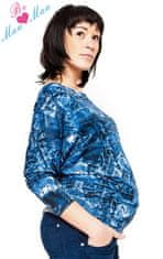 Be MaaMaa Těhotenské stylové triko, halenka s JEANS vzorem, vel. L/XL