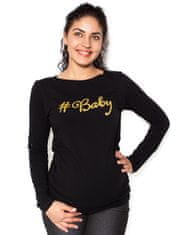 Be MaaMaa Těhotenské triko dlouhý rukáv Baby - černé - S