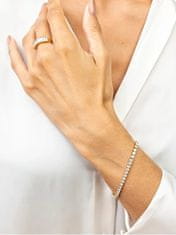 Marc Malone Blyštivý pozlacený prsten se zirkony Leila White Ring MCR23061G (Obvod 57 mm)