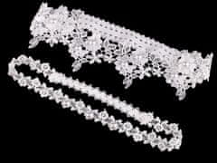 Kraftika 1sada ff white svatební podvazkový set krajkový s perlami