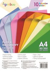 Gimboo Barevné papíry A4 - složka 100 listů, 10 neonových barev