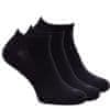 OXSOX Active unisex sportovní ponožky sneaker bavlněné s ionty stříbra 94005 3pack, černá, 47-50