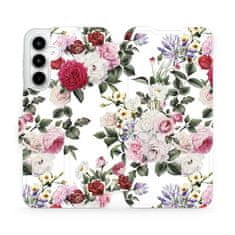 Mobiwear Knížkové flip pouzdro - Samsung Galaxy A35 5G - MD01S Růže na bílé