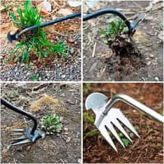 Netscroll Zahradní nástroj na odstraňování plevelu, uvolňování půdy, podporu růstu, vynikající nástroj pro odstranění plevelu z obrubníků a dlaždic, ergonomická dřevěná rukojeť, DuoWeeder