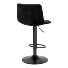 House Nordic Barová židle v sametu, černá s černými nohami, HN1207
