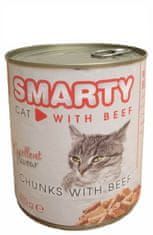 Smarty Cat Hovězí chunks, konzerva 810 g