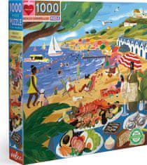 eeBoo Čtvercové puzzle Slunečníky na pláži 1000 dílků