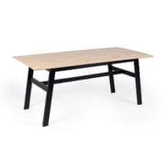 Lectus Jídelní kaučukový stůl Lingo obdélníkový hnědý/černý