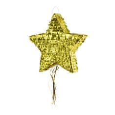 PartyDeco PIŇATA Hvězda zlatá 44x42x9cm