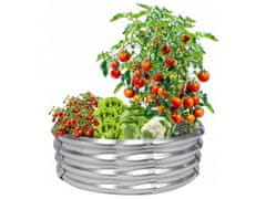 sarcia.eu Zeleninový a květinový záhon, kulatý, pozinkovaný, 90x90x30 cm 
