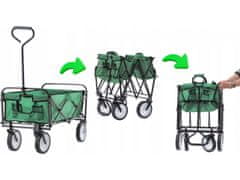 sarcia.eu Zelený zahradní vozík, skládací, přepravní 119x53x92,5 cm 