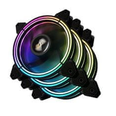 darkFlash Sada počítačových ventilátorů ARGB Darkflash CF11 Pro 3v1 120x120 (černá)