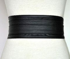 Camerazar Dámský dlouhý vázaný pásek, černý, ekokůže, 220 cm