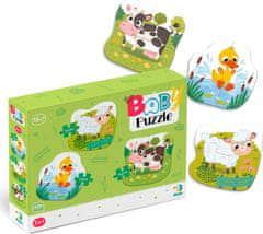 Dodo Toys Baby puzzle Zvířátka ze statku 3v1 (2,3,4 dílků)
