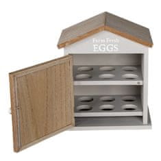 Clayre & Eef Dřevěná skříňka na vajíčka FARM FRESH EGGS 6H2060