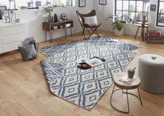 NORTHRUGS AKCE: 120x170 cm Kusový koberec Twin-Wendeteppiche 103137 blau creme – na ven i na doma 120x170