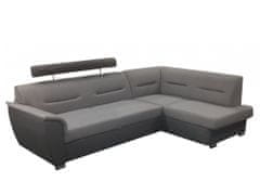 Nejlevnější nábytek Rohová sedačka WILUNA se záhlavníkem, pravá, látka světle šedá/tmavě šedá