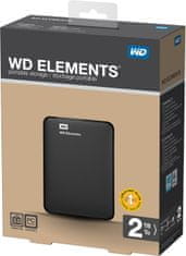 Western Digital Disk Elements Portable 2TB, USB 3.0, 2.5" externí, Black