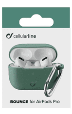 CellularLine Ochranný kryt s karabinou Bounce pro Apple AirPods Pro, zelený (BOUNCEAIRPODSPROG)