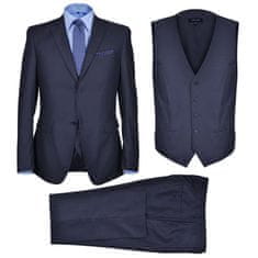 Greatstore Třídílný pánský business oblek, vel. 54, námořnická modř