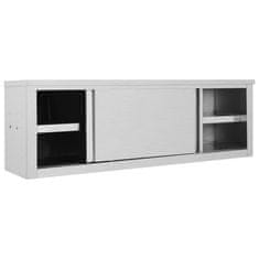 shumee Nástěnná kuchyňská skříň s posuvnými dveřmi 150x40x50 cm nerez
