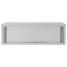 shumee Nástěnná kuchyňská skříň s posuvnými dveřmi 150x40x50 cm nerez